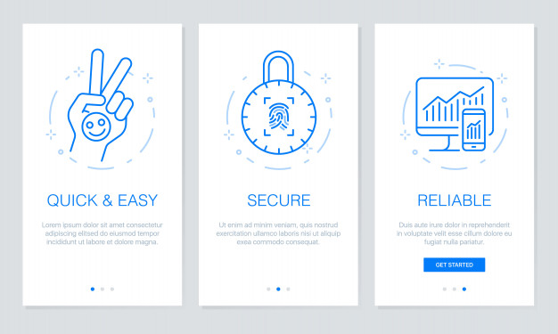 626x375 Security Onboarding App Screens Vector Premium Download