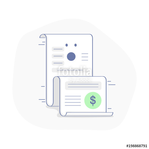 Cute Fun Invoice Concept, Bill Illustration, Commercial Payment 500x500 Cute Fun Invoice Concept, Bill Illustration, Commercial Payment