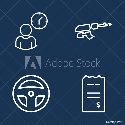Premium Set Of Outline Vector Icons Such As Timer, Bill, Machine 500x500 Premium Set Of Outline Vector Icons Such As Timer, Bill, Machine