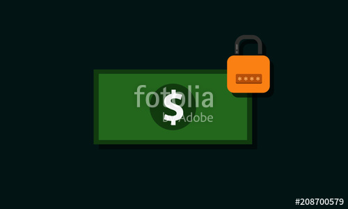 Security Lock On Green Money Bill Vector Illustration In Flat 500x300 Security Lock On Green Money Bill Vector Illustration In Flat