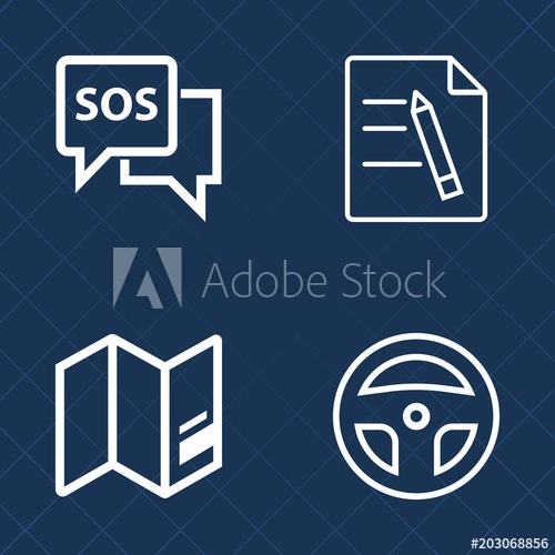 500x500 Premium Set Of Outline Vector Icons Such As Call, Warning, Rescue