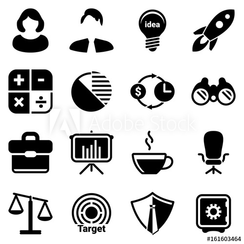 500x500 Set Of Simple Icons On A Theme Businessman, Business Woman