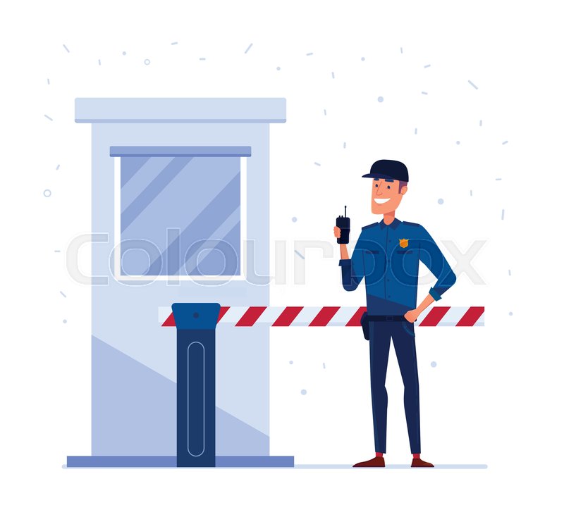 800x734 Security Company Employee With Stock Vector Colourbox