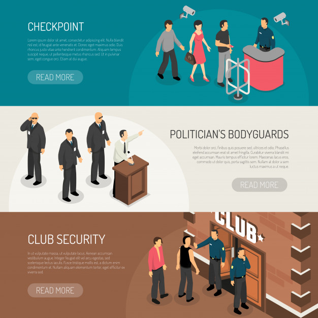 626x626 Security Isometric Banners Set Vector Free Download