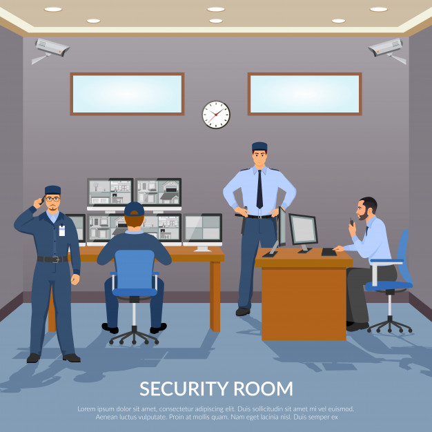 626x626 Security Room Illustration Vector Free Download