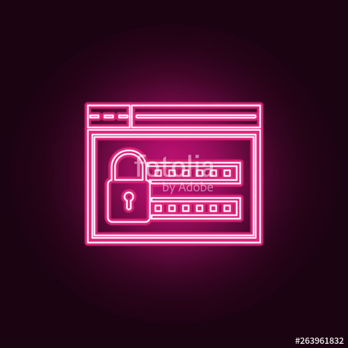 500x500 Security Logn Elements Of Web Development In Neon Style