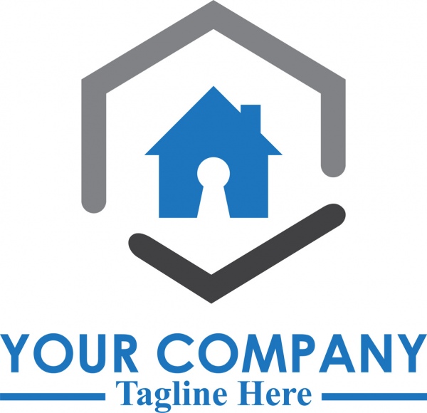 600x580 Flat Home Lock Security Logo Template Free Vector In Encapsulated