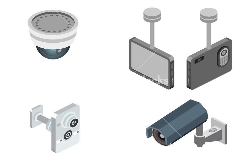 Security Alarm And Cctv Surveillance System Vector Illustration 1000x643 Security Alarm And Cctv Surveillance System Vector Illustration