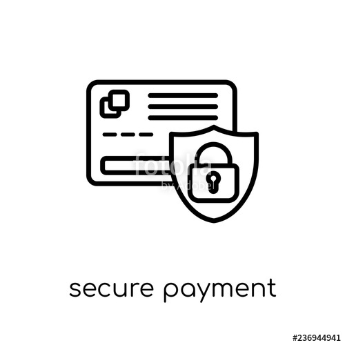 500x500 Secure Payment Icon Trendy Modern Flat Linear Vector Secure