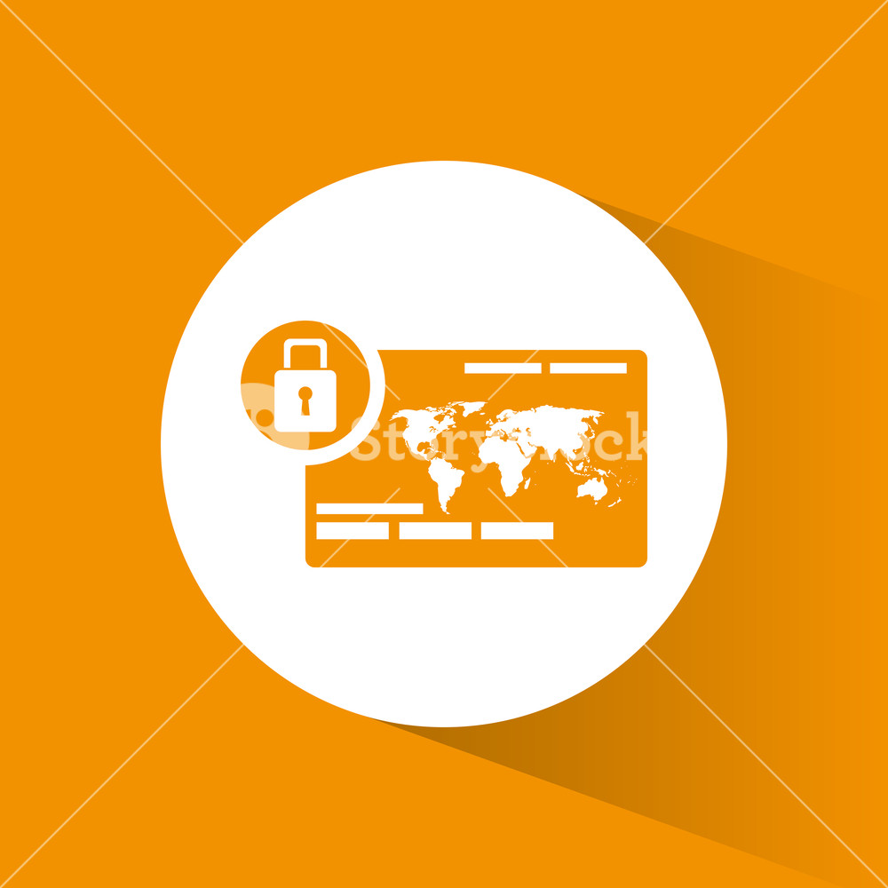 1000x1000 Cyber Security Payment Banking Padlock Vector Illustration