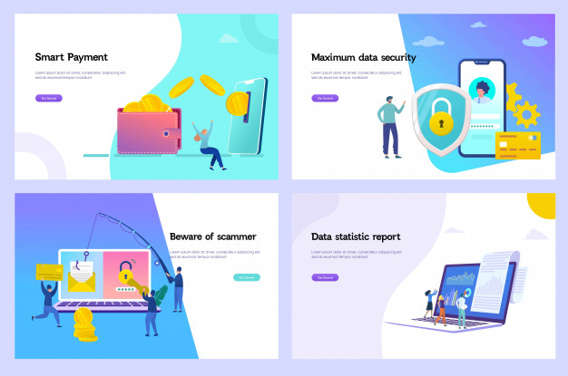 626x415 Online Money Transfer Vector Illustration, Digital Data Protection