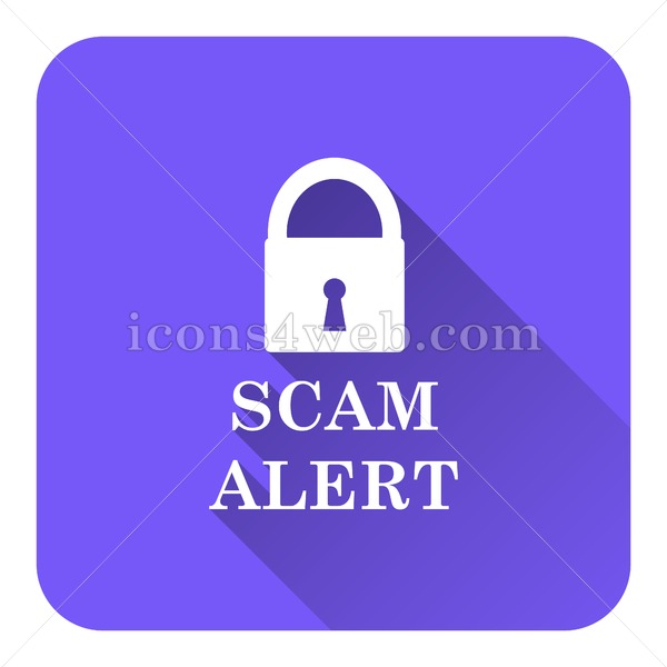 600x600 Scam Alert Flat Icon With Long Shadow Vector