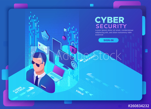 500x360 Cyber Security Isometric Vector Illustration, Data Protection