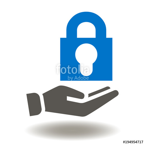 500x500 Hand Give Padlock Icon Vector Security Data Illustration Secure
