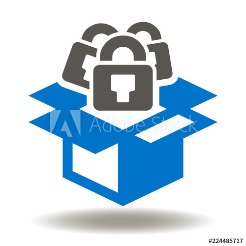 500x500 Cardboard Box With Locks Icon Vector Security New Product