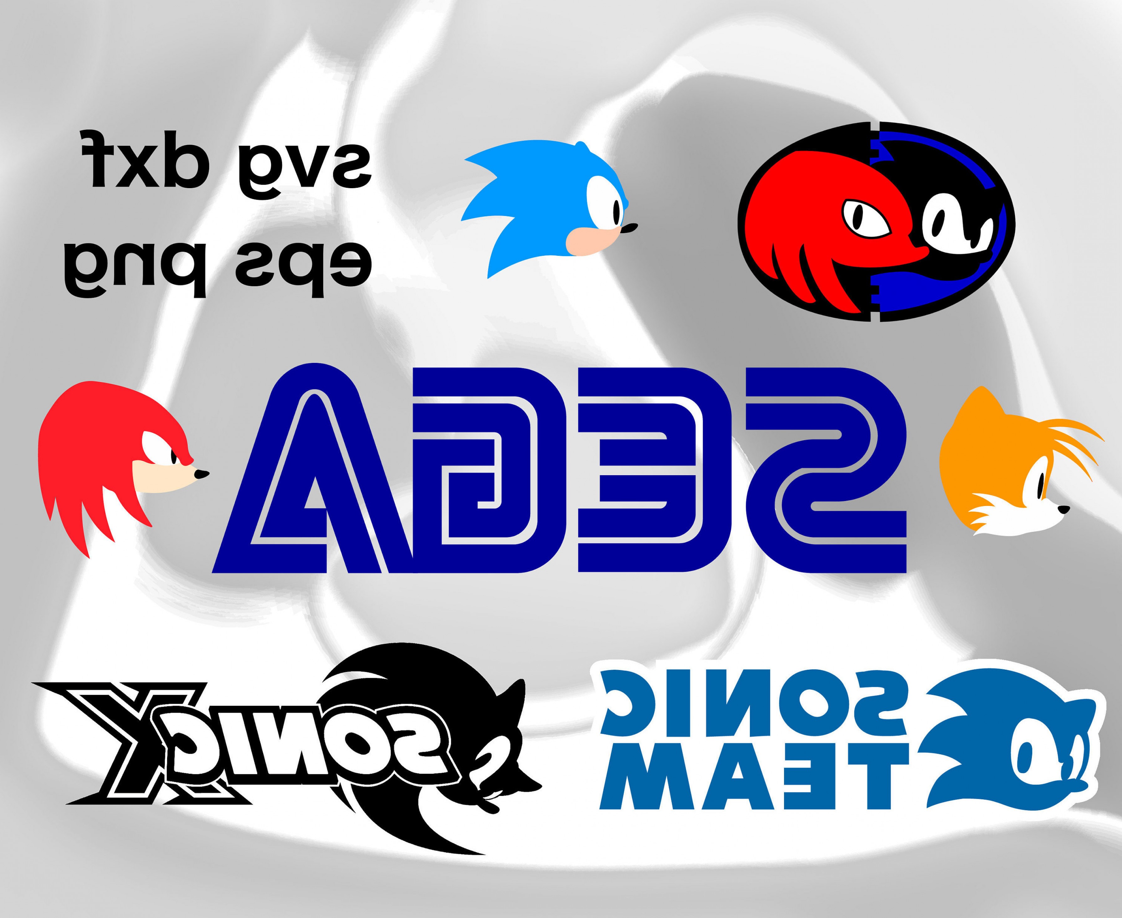 3585x2932 Vector Sega Sonic Tails Knuckles Dxf Geekchicpro