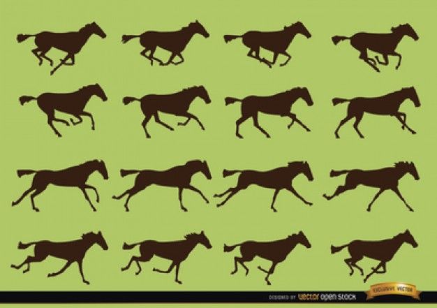626x441 Horses Running Sequence Vector Silhouettes Free Vector Im Gonna