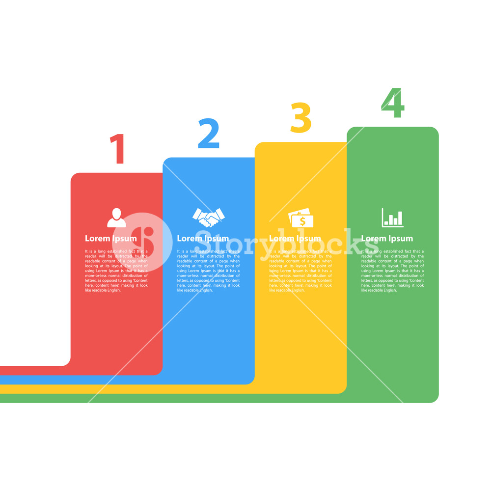 1000x1000 Four Steps Sequence Infographic Layout Concept Vector Illustration