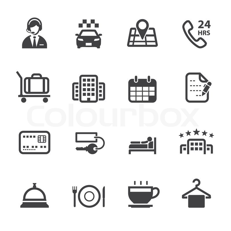 800x800 Hotel And Hotel Services Icons With Stock Vector Colourbox