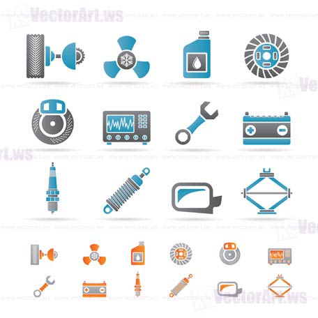 456x456 Realistic Car Parts And Services Icons