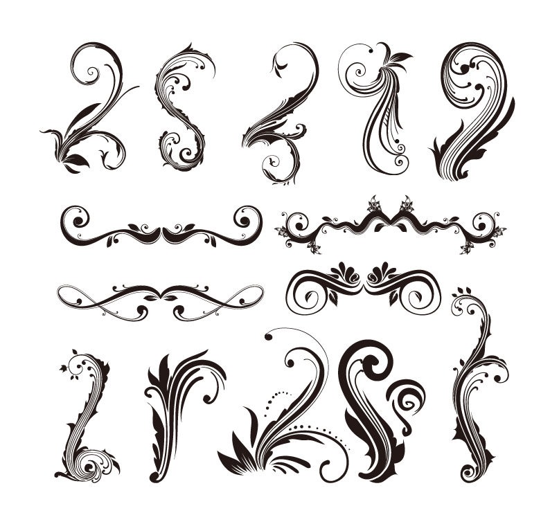 794x757 Ornament Design Elements Vector Set Free Vector Graphics All