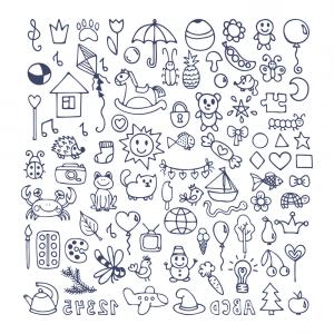 300x300 Photoouter Space Sketch Doodle Vector Set Handandbeak
