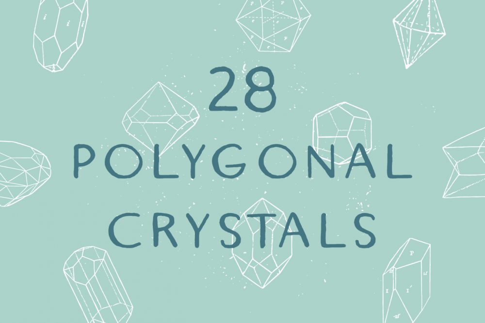 1000x666 Handrawn Polygonal Crystals