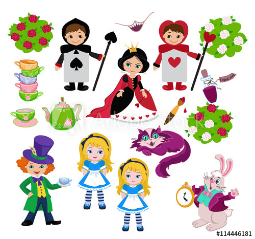 500x467 Alice In Wonderland Vector Set Of Characters