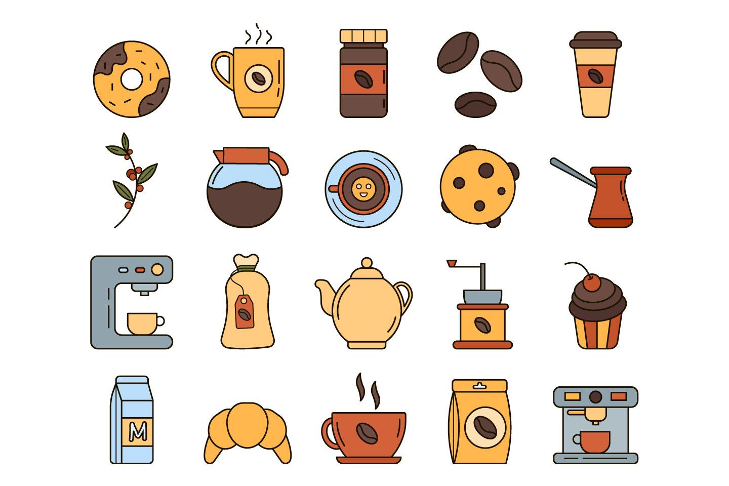 1440x960 Hd Coffee Icon Set Vector Free Free Vector Art, Images