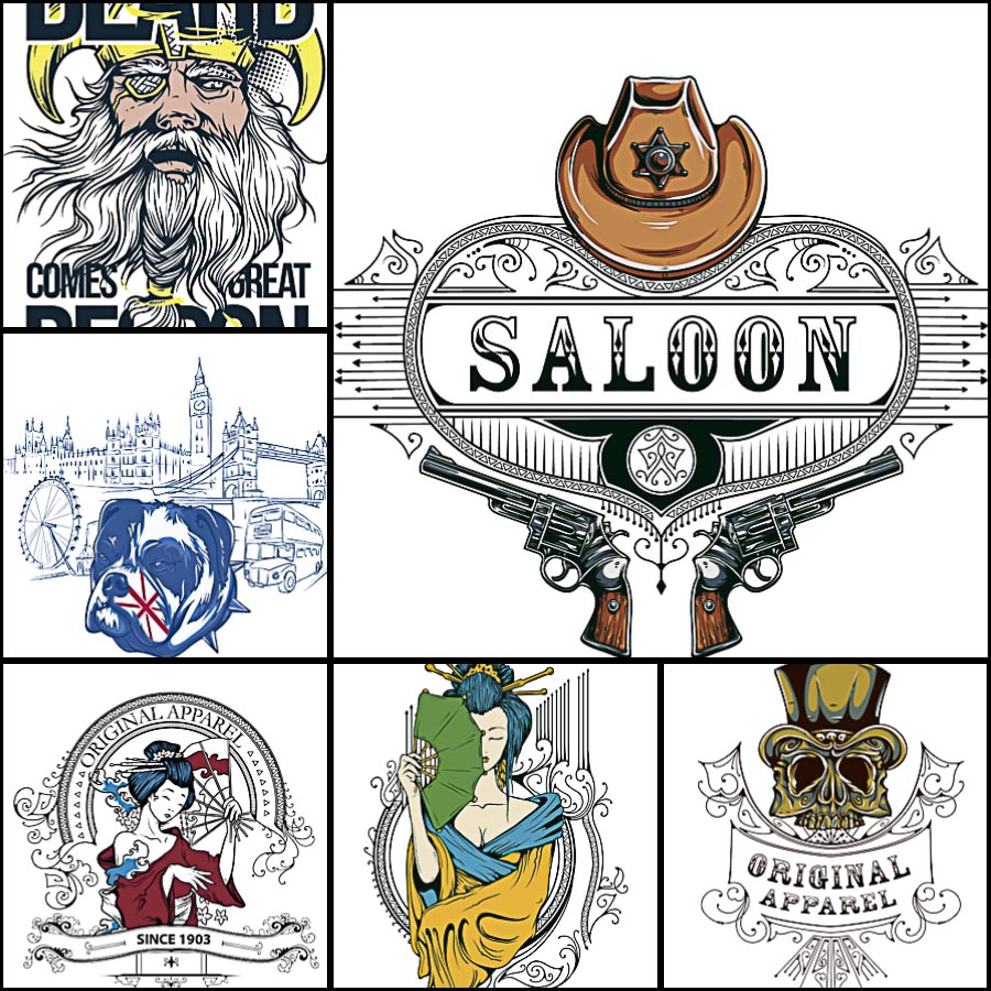 900x900 Modern T Shirt Design Vector Set Free Download