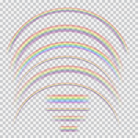 450x450 Vector Set Of Different Realistic Transparent Rainbows Custom
