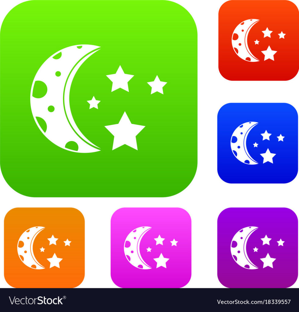 981x1024 Coloring Starry Night Set Color Collection Royalty Free Vector