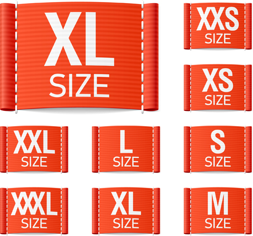 500x466 Colored Size Labels Vector Set Free Download