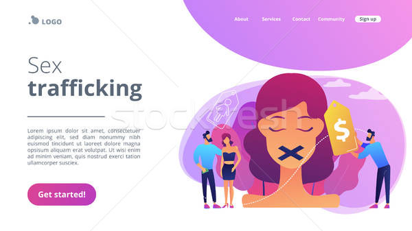 600x337 Sex Trafficking Concept Landing Page Vector Illustration Andrei