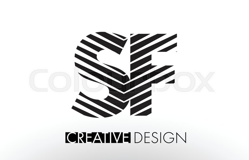 800x515 Sf S F Lines Letter Design With Stock Vector Colourbox