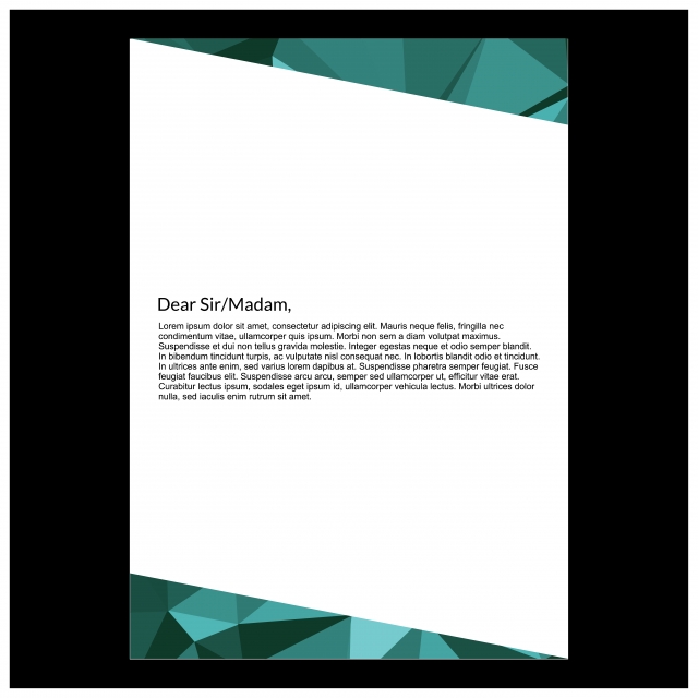 640x640 Elegant Shades Of Green Polygonic Letterhead Design Template