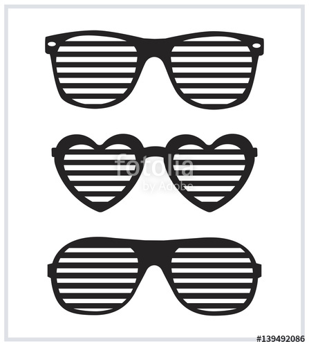 447x500 Set Of Shutter Shades Sunglasses Background Vector Stock Image