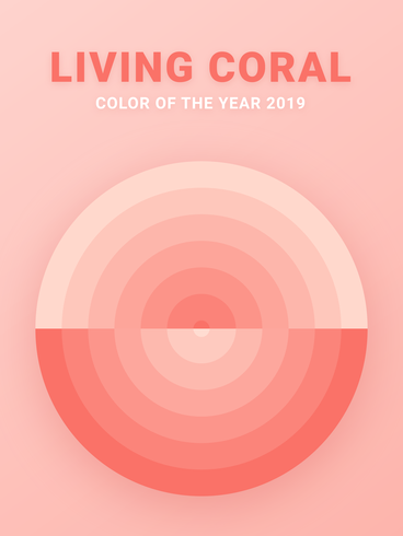 368x490 Shades Of Living Coral Color Vector Cover