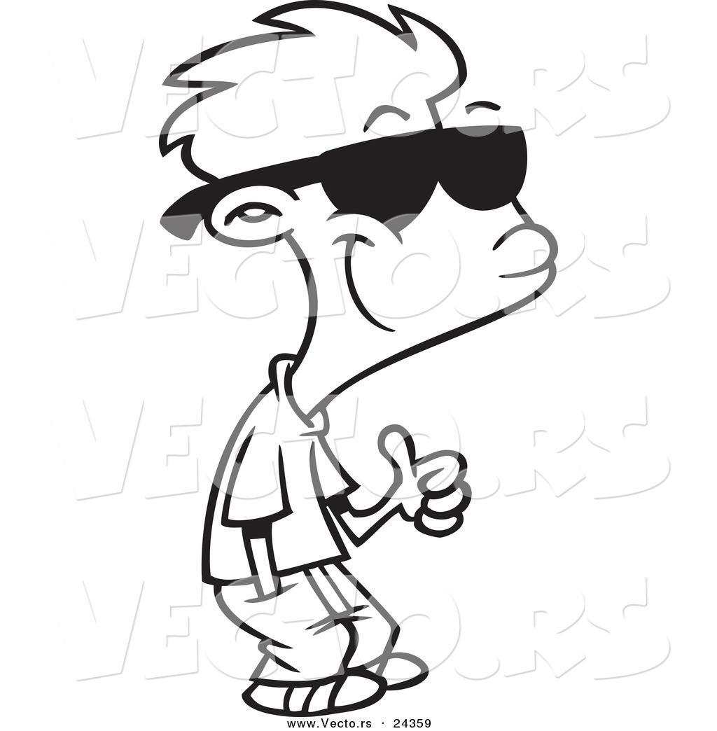 1024x1044 Vector Of A Cartoon Thumbs Up Boy With Shades