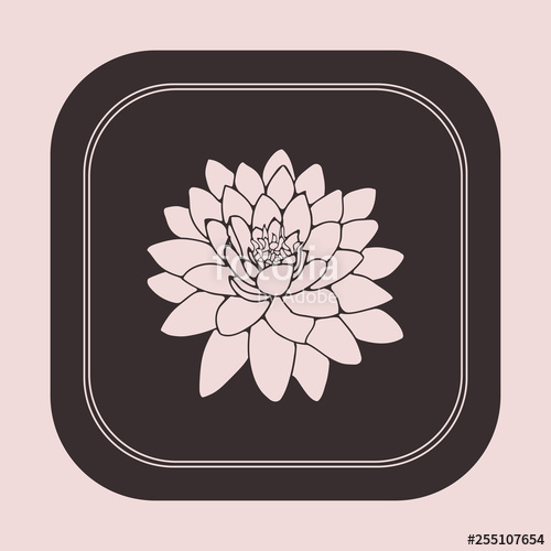 500x500 Square Lotus Flower Card In Retro Brown Ivory Shades Stock Image