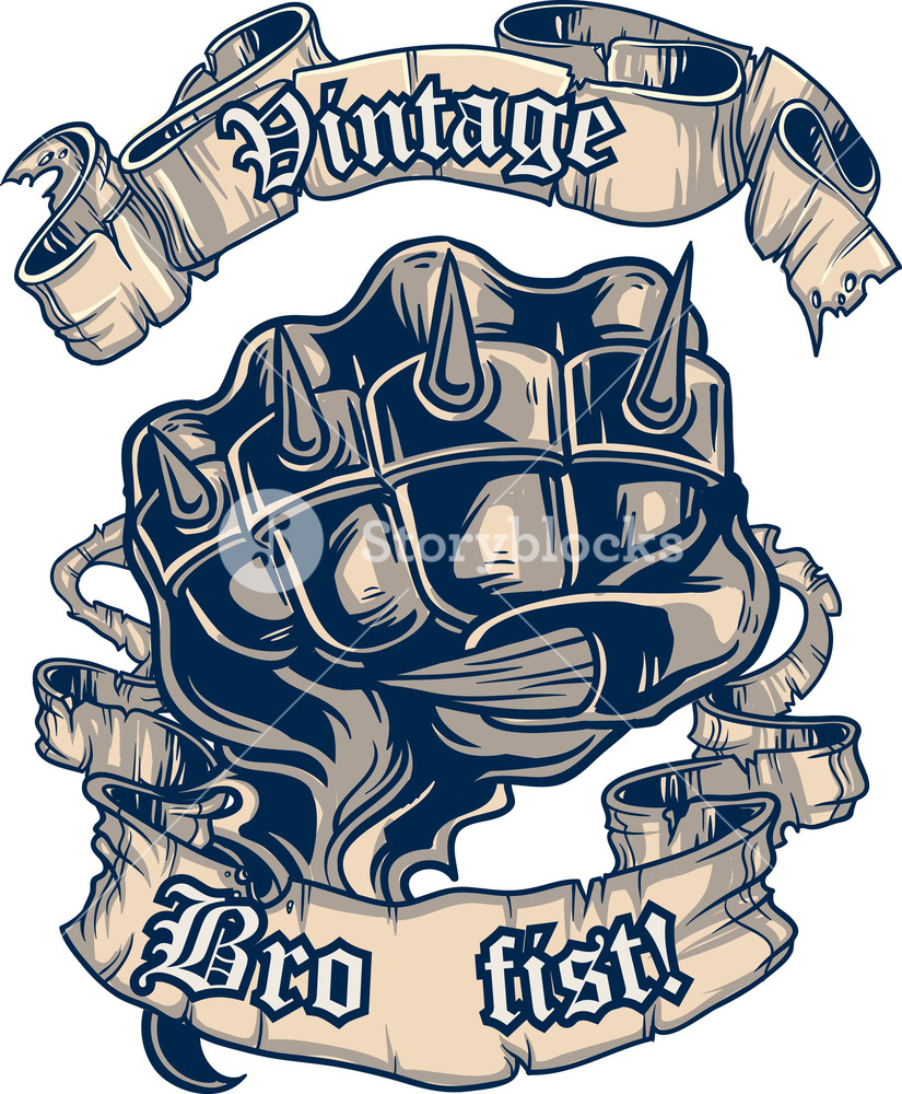 825x1000 Vintage Vector T Shirt Design With Fist Royalty Free Stock Image