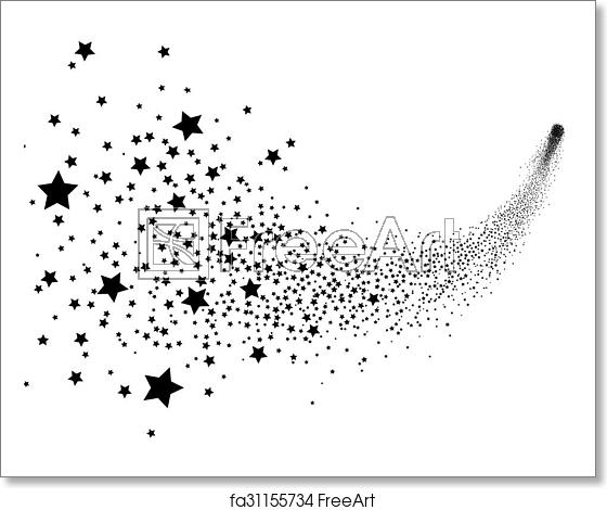 560x470 Free Art Print Of Abstract Black Falling Star Vector