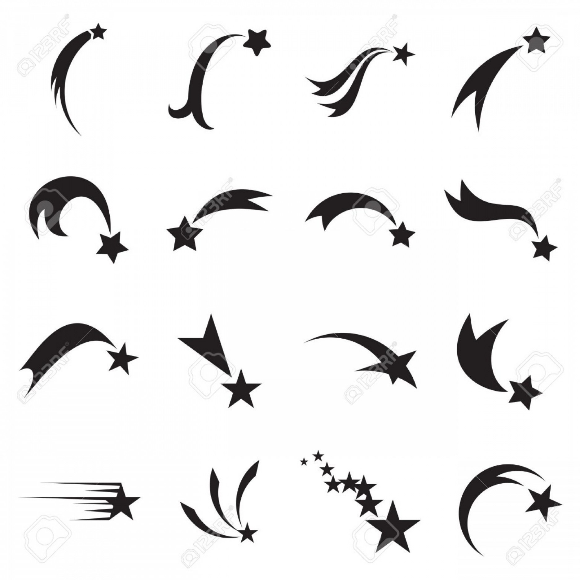 1872x1872 Photostock Vector Shooting Star Icons Falling Star Icons Comet