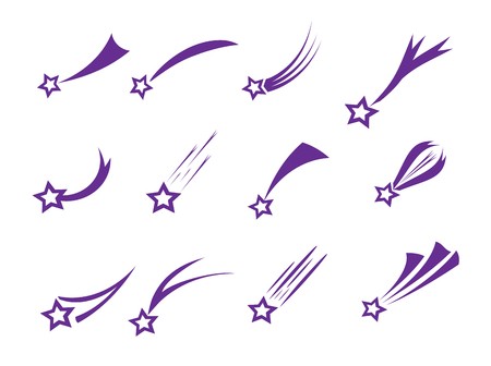 450x336 Shooting Stars Icons Vector Falling Star Silhouettes Or Comets