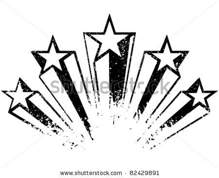450x367 Star Silhouette Shooting Stars Vector Illustration