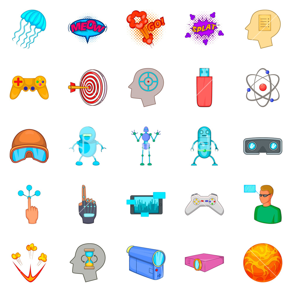 1000x1000 Simulation Icons Set Cartoon Set Of Simulation Vector Icons