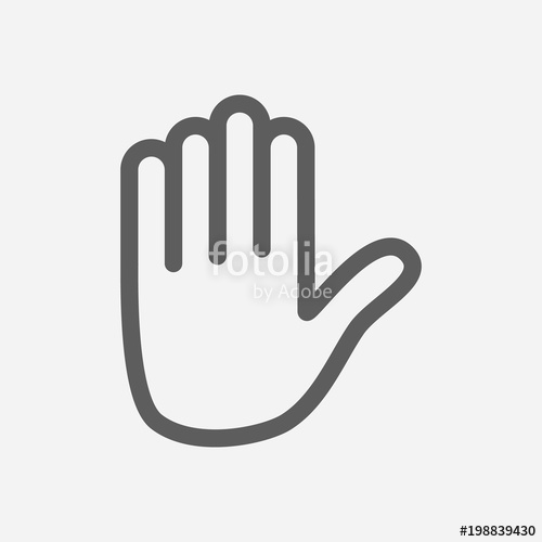 500x500 Emoji Hand Icon Line Symbol Isolated Vector Illustration Of Stop