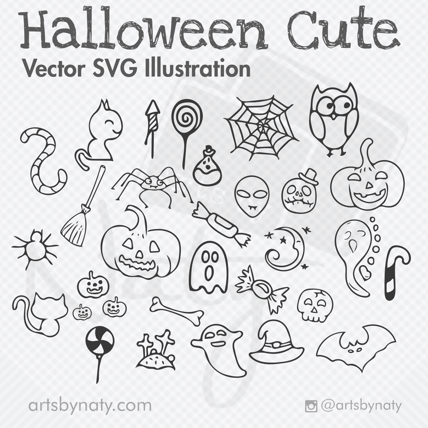1500x1500 Halloween Vector Illustrations