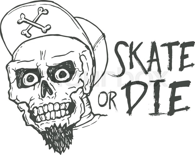 800x637 Skate Or Die Lettering Tattoo Design Stock Vector Colourbox