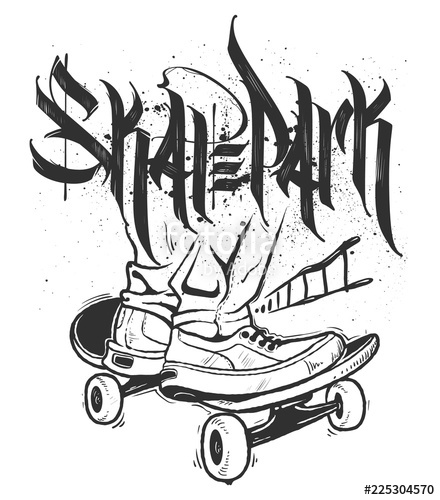 440x500 Skate Park No Brakes, T Shirt Graphics, Vectors Stock Image